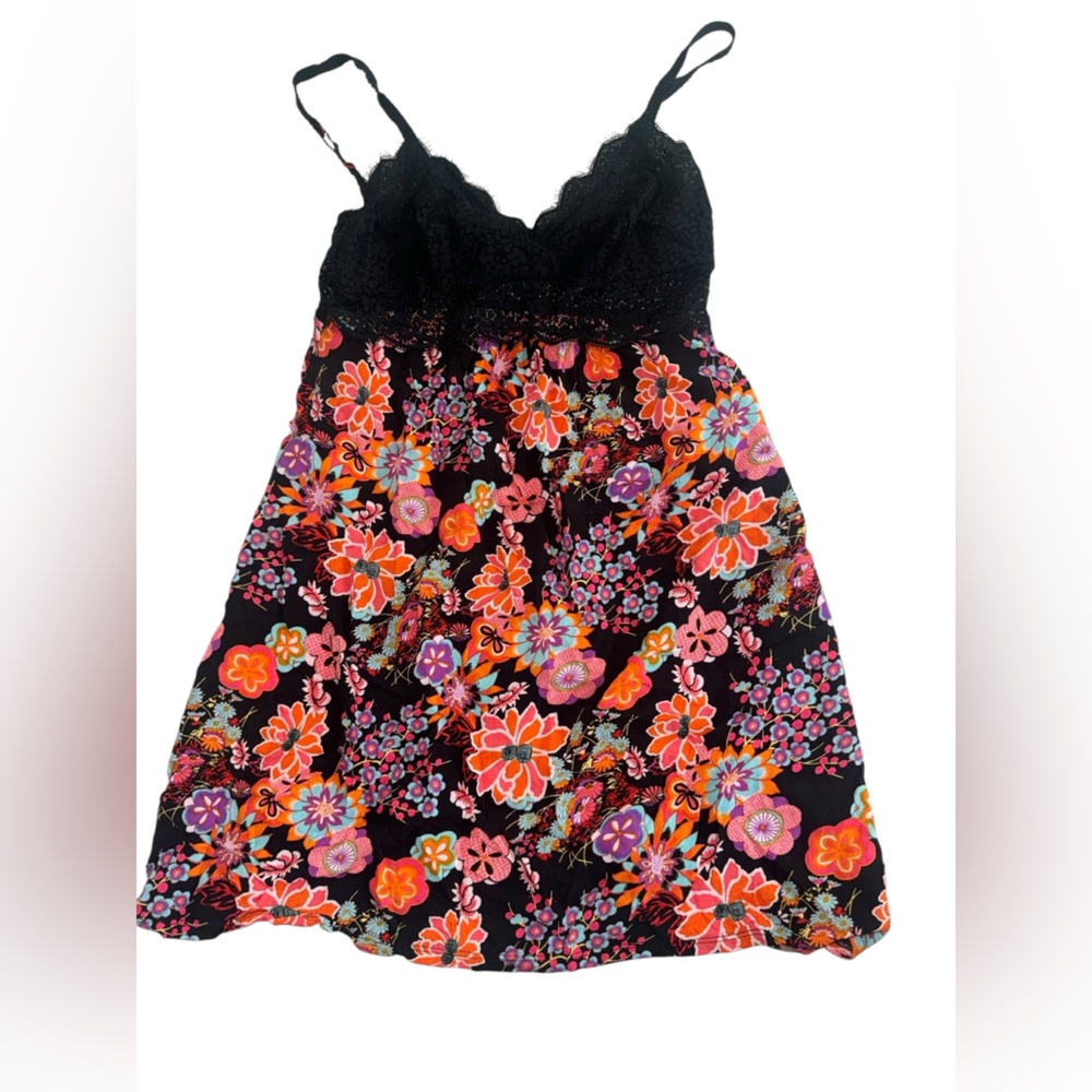 Floral Black Chemise